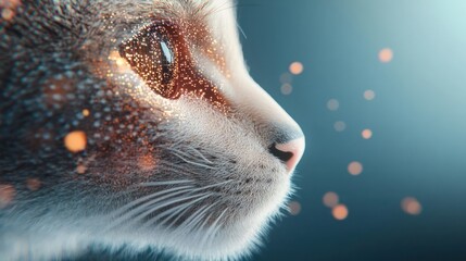 Elegant Feline Profile with Sparkling Highlights