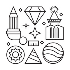 Minimalist Black & White Abstract Geometric Icons