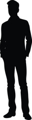 Silhouette of Stylish Man – Vector Illustration Isolated on White Background