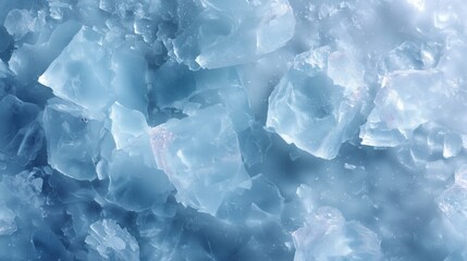 Beautiful crystalline structure of blue ice fragments highlighting natural formations and textures in cold environments