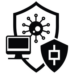 IT Technician element isolated antivirus software on white background