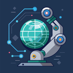 Fototapeta premium AI Robotic Arm Hologram Vector