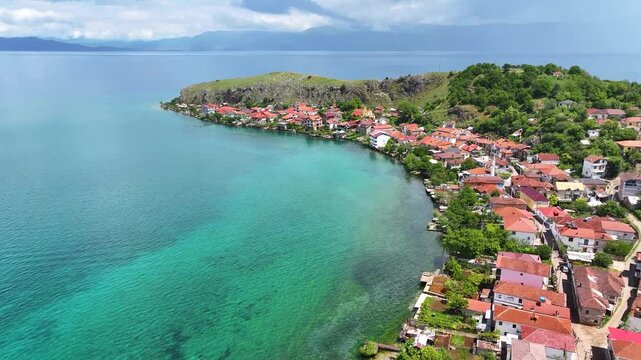 Albania Pogradec. Lin touristic village, on lake Ohrid
