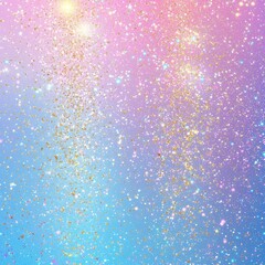 Cosmic glitter explosion on a pastel gradient