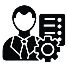 it technician element isolated it asset management on white background