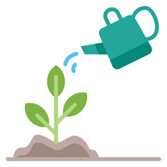 Obraz premium Flat Watering Plants Icon