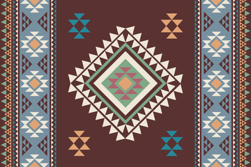 Rug pattern.Navajo tribal red vector seamless pattern. Native American ornament. Ethnic South Western decor style. Boho geometric ornament. pattern. Mexican blanket, rug. Woven carpet illustration