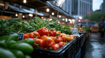 Fresh Produce on Display at City Market