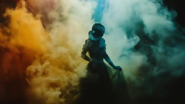 Firewoman with fire extinguisher