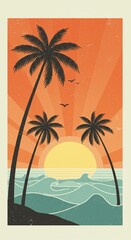Obraz premium Ilustração Tropical Vintage