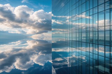 Reflections of Cloudscapes in Contemporary Glass Skyscraper Design