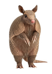 Cute Armadillo Standing Isolated Animal Wildlife On Transparent Background