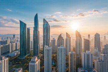 Contemporary High-Rise Structures Redefining City Skylines with Urban Design and Stunning Sunlit Views