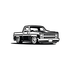 Classic Hotrod Pickup Lowered Truck Vector Icon Isolated © Rajadigital Desain
