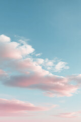Obraz premium serene gradient of light blue sky transitioning into soft pink hues creating calming atmosphere