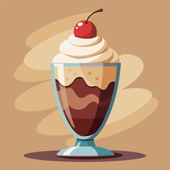 ice cream with cherry