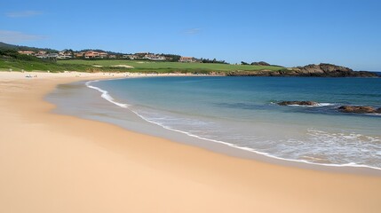 Obraz premium Stunning Coastal Beach Scene with Luxury Homes