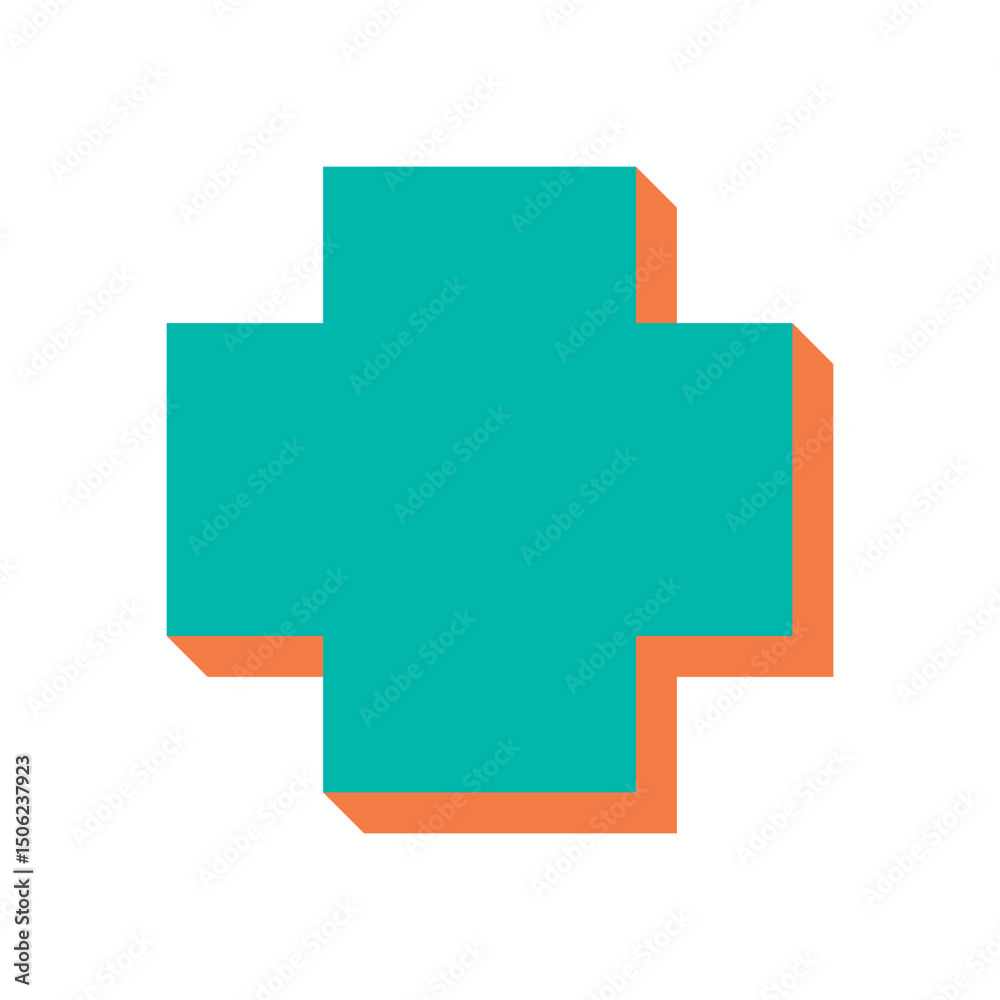 Poster bold geometric abstract shape. flat icon and figure in brutalist style. this symbol features modern 