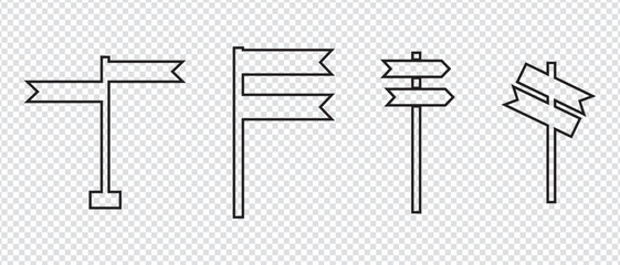 signpost icon and direction icon. vector illustration.