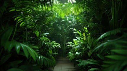 Lush Tropical Garden Pathway
