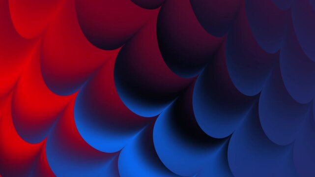 Red blue gradient pattern of curved shapes suitable for digital backgrounds, packaging design, web design, and abstract artistic projects.
