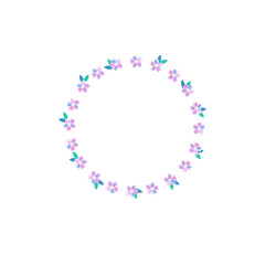 かわいい水彩の花のフレーム