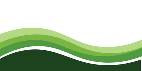 Abstract green wave background, Vector green line background curve element with white space for text and message design, overlapping layers.