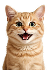 Obraz premium Funny Cute Tabby Cat Portrait Animal with Transparent Background