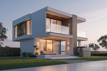 Elegant Modern Home Design on a Pristine Background