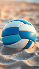 blue volleyball on the beach