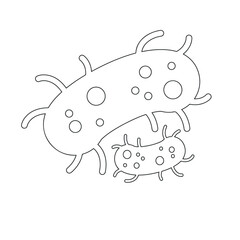 bacteria isolated on white background. Vector illustration. Simple