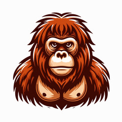Obraz premium orangutan vector illustration