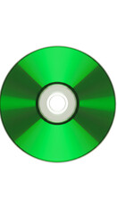 Green Shiny Compact Disc Digital Storage Technology Isolated Image