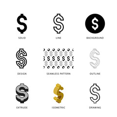 Each dollar sign has its own creative design, and each design can meet the needs of different jobs.