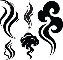 vector illustration of a smoke silhouettes