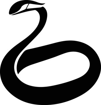 Black and white snake illustration with question mark character, a metallic two-digit design