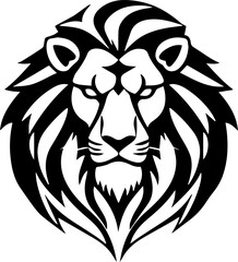 Vectorized lion head with wings, a powerful wild animal illustration for a tattoo or mascot art