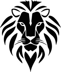 Tribal lion head with wings vector design for animal tattoo illustration