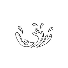Doodle line water splash