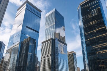 Modern Reflective Skyscrapers and Innovative Business Office Buildings