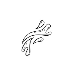 Doodle line water splash