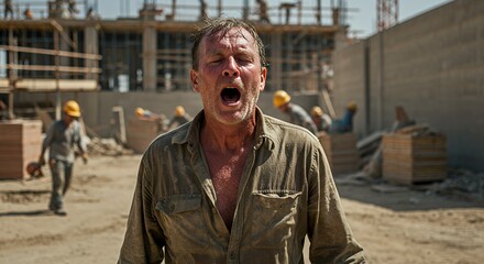 Exhausted Construction Worker