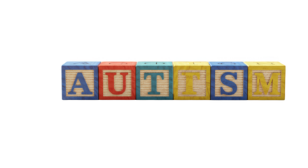 Isolated Autism Word Blocks Illustration on a Transparent Background