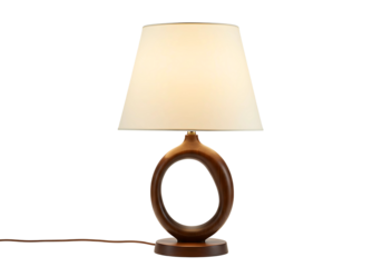 Mid century modern table lamp isolated on transparent background