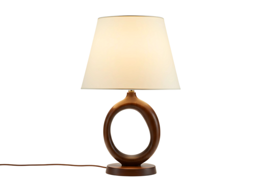 Mid century modern table lamp isolated on transparent background