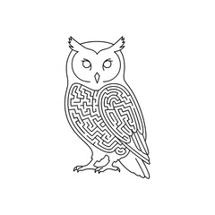 simple and minimalist monochromatic owl