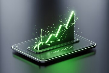 Green Growth Chart: Business Success Concept