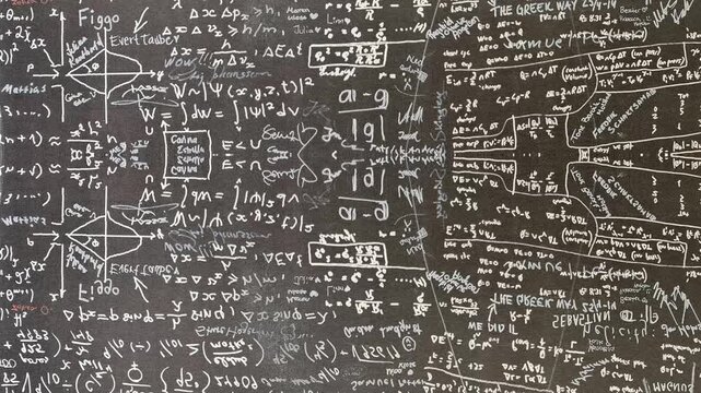 math formula coding abstract background animation, concept of education and study