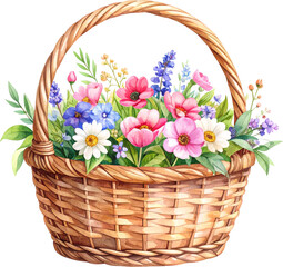 꽃 바구니 일러스트