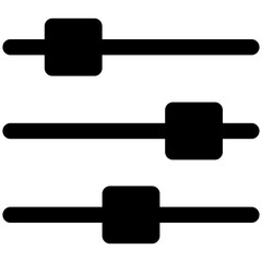 Equalizer, Adjustment Button, Setting Control Vector Icon, User Interface, User Experience, Silhouette Style Isolated Vector Icon. 